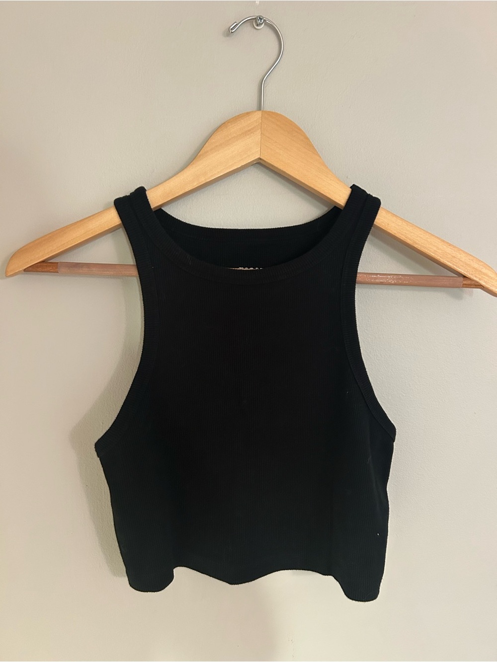 wild fable Black Ribbed Cropped Tank